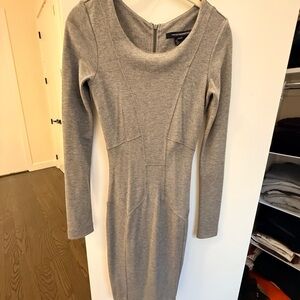 French Connection Gray Long Sleeve Bodycon Dress